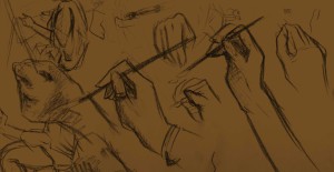 croquis de mains