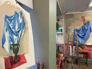 Drapé en cours de réalisation acrylique