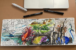 carnet de voyage imaginaire en visioconférence